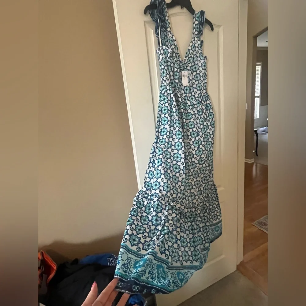 Lucky Brand Floral Maxi Dress with Ruffle Straps Women’s Size Small - Picture 11 of 16